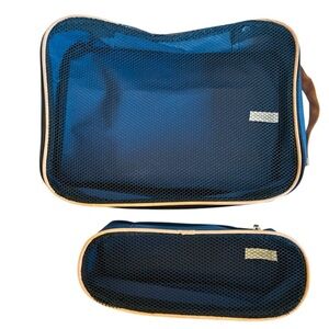 Blue Canvas Travel Totes Organizers Set